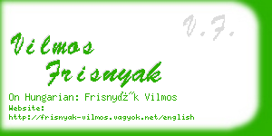 vilmos frisnyak business card